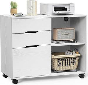 3-Drawer Lateral File Cabinet with Wheels
