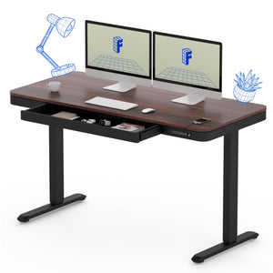 55-Inch Electric Standing Desk with Drawer & USB Charging