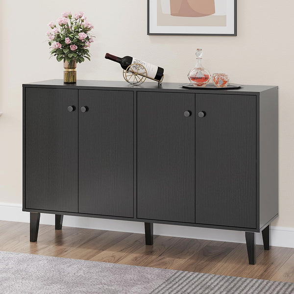 4-Door Wood Sideboard Buffet Cabinet