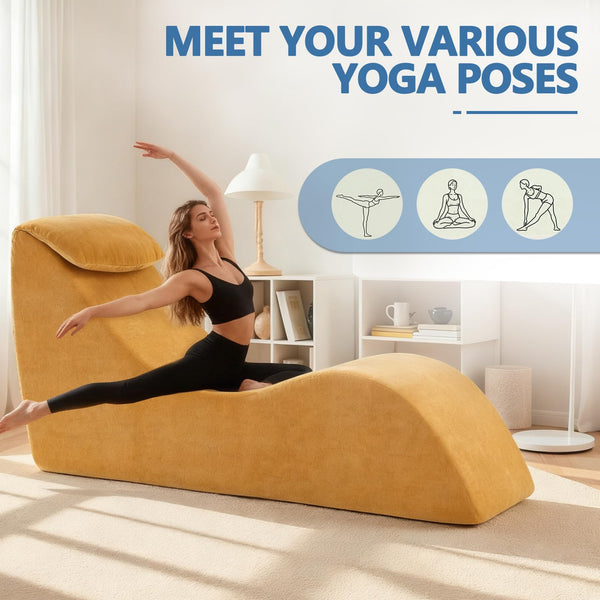 Ergonomic Yoga Chaise Lounge Chair with Headrest