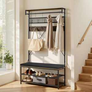 Hall Tree with Bench & Shoe Storage