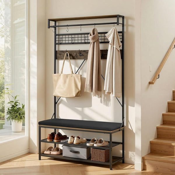 Hall Tree with Bench & Shoe Storage