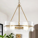 Round Glass Chandelier 22-Inch | Dining Room & Foyer Ceiling Light