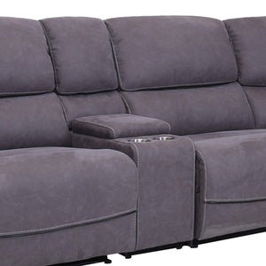6-Piece Power Reclining Curved Sectional Sofa with Storage Console