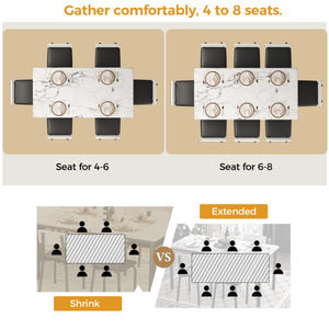 5-Piece Extendable Dining Table Set with 4 Upholstered Chairs