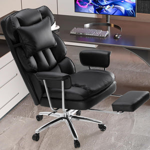 Ergonomic Executive Office Chair with Footrest & Lumbar Support