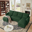 U-Shaped Sectional Cloud Couch with Storage Ottoman