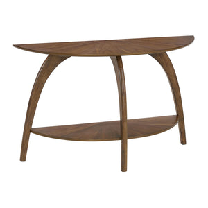 Half-Moon Console Sofa Table with Lower Shelf