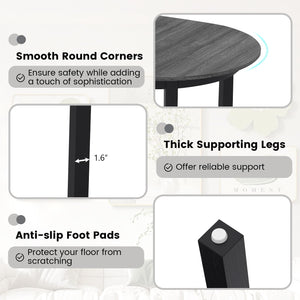 Oval Dining Table for 2-4, Rubber Wood Legs