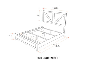 Queen Farmhouse Bedroom Set - 6 Piece with Dresser, Mirror, Chest & 2 Nightstands