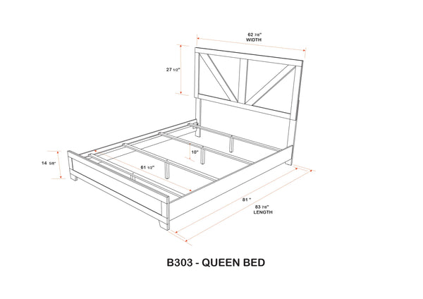 Queen Farmhouse Bedroom Set - 6 Piece with Dresser, Mirror, Chest & 2 Nightstands