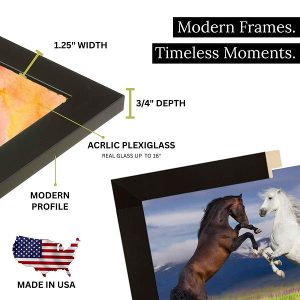 Wall Mount Picture Frame 33x15 Rectangular Wood