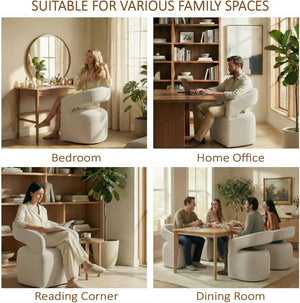 Upholstered Dining Chairs Set of 4 with Hidden Casters
