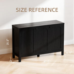 Black Sideboard Buffet Cabinet with Arched Doors