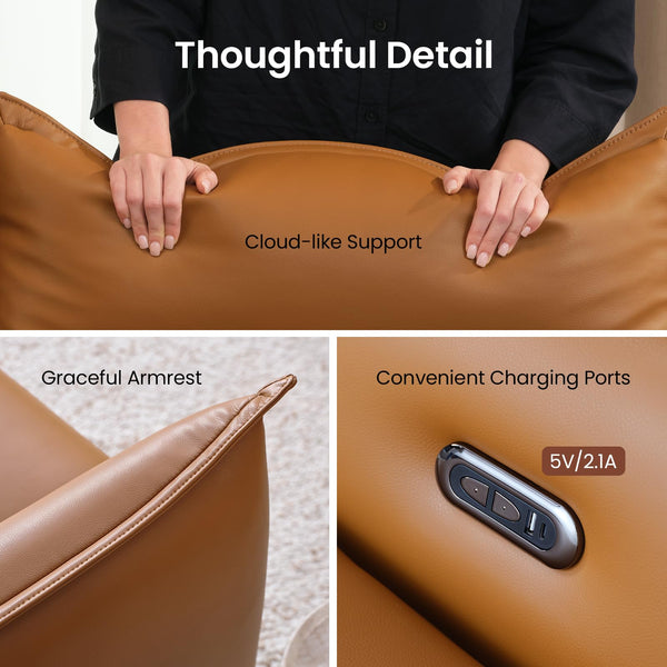 96" Power Recliner Sofa 3-Seater | Zero Gravity | Faux Leather | USB & Type-C