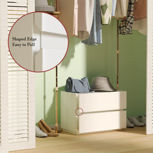 Stackable 2-Drawer Dresser Storage Cabinet