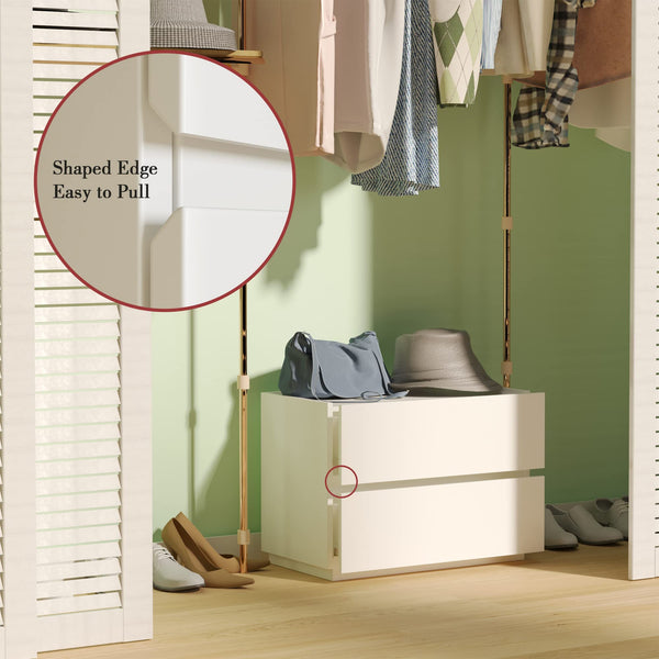 Stackable 2-Drawer Dresser Storage Cabinet