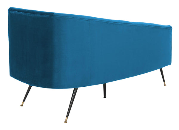 Velvet Glam Settee – 2-Seat Upholstered Sofa with Metal Legs