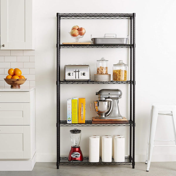 5-Shelf Adjustable Heavy Duty Steel Wire Storage Rack