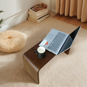 C-Shaped End Table – Walnut