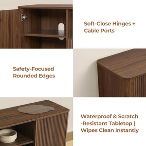 TV Stand for 80 Inch TV with Storage, Drawers & Adjustable Shelves