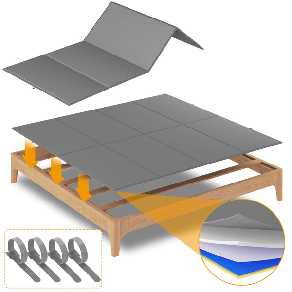 Metal Frame Bunkie Board with Foam Top — Foldable, Noise-Free Mattress Support