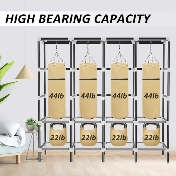 Portable Wardrobe Closet with 3 Hanging Rods & 6 Shelves