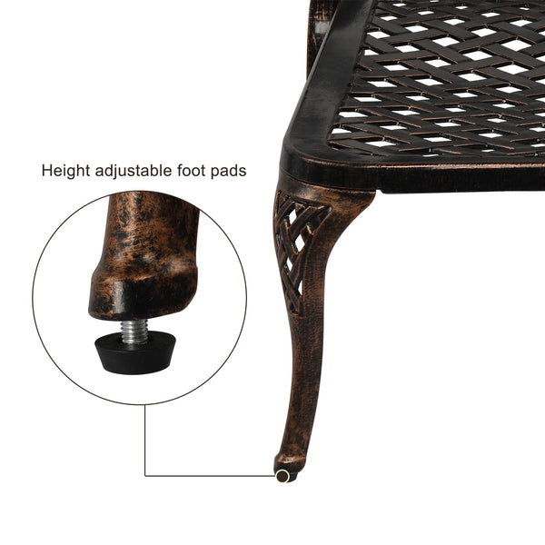 Aluminum Outdoor Chaise Lounge Chair with Wheels & Adjustable Backrest