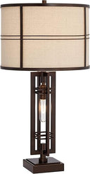 Industrial Table Lamp with Dimmer, USB Port & Nightlight – 28" Tall