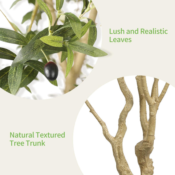 Large Artificial Olive Tree with Realistic Leaves and Olives