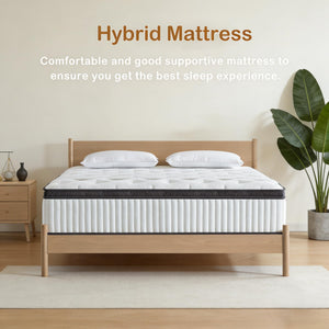 12-Inch Hybrid Memory Foam Mattress – Medium Firm, Pillow Top