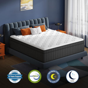 Queen Hybrid Mattress 10 Inch – Pillow Top, Pocket Spring & Memory Foam