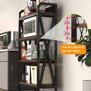 4-Tier Adjustable Baker's Rack with Metal Frame