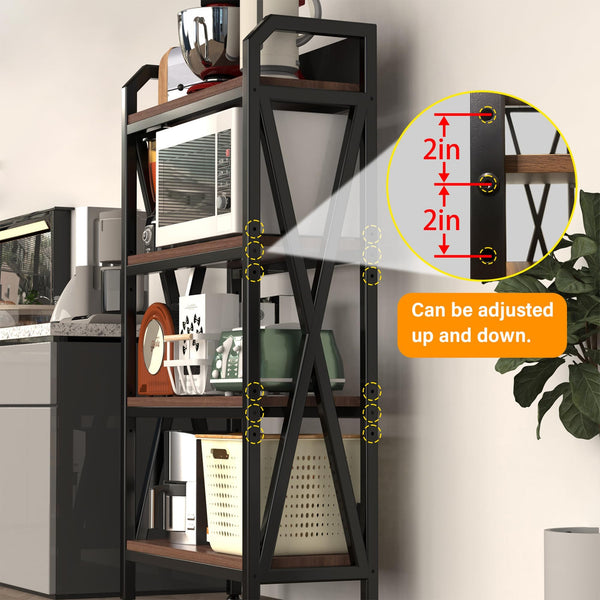 4-Tier Adjustable Baker's Rack with Metal Frame