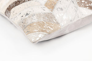 Cowhide Leather Patchwork Throw Pillow