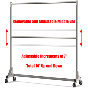 Z-Base Double Rod Garment Rack