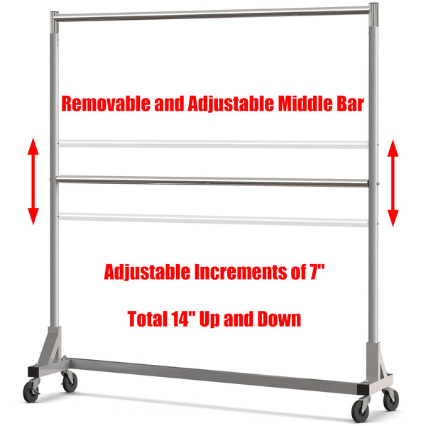 Z-Base Double Rod Garment Rack