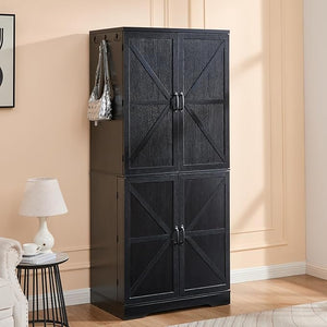 Armoire Wardrobe Closet with Hanging Rod, Shelves & Drawer