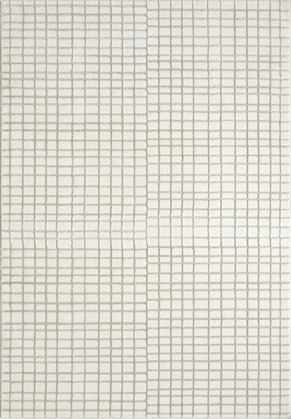 Cream Geometric Area Rug – Plush, Soft & Machine Washable