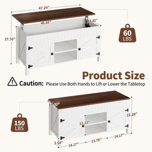 Lift Top Coffee Table with Storage