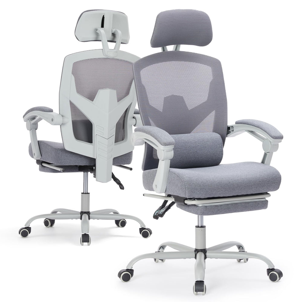 Ergonomic Office Chair with Footrest & Reclining Mesh Back