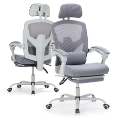 Ergonomic Office Chair with Footrest & Reclining Mesh Back