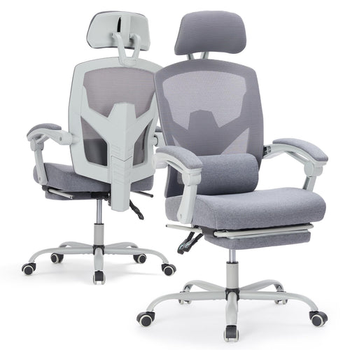 Ergonomic Office Chair with Footrest & Reclining Mesh Back