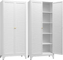 Metal Wardrobe Closet with Doors & Adjustable Shelves