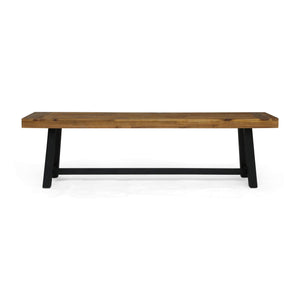 Outdoor Acacia Wood Bench – Sandblast Teak & Black