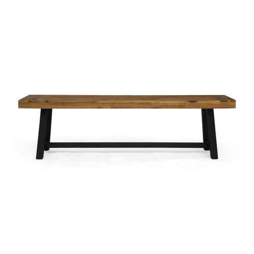 Outdoor Acacia Wood Bench – Sandblast Teak & Black