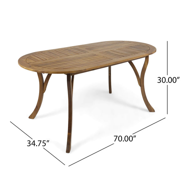 Oval Acacia Wood Outdoor Dining Table – Teak