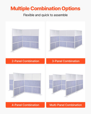 Freestanding Office Privacy Partition with Frosted Windows