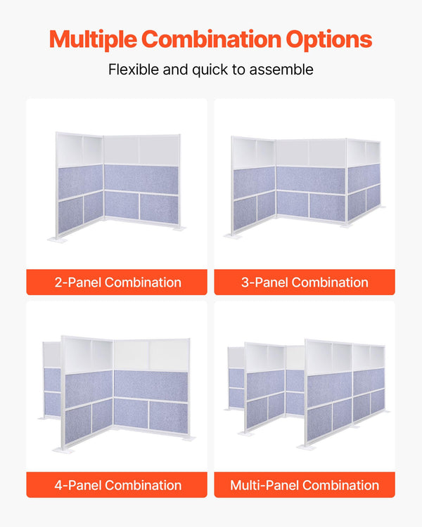 Freestanding Office Privacy Partition with Frosted Windows
