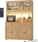 71" LED Kitchen Pantry Cabinet with Power Outlet